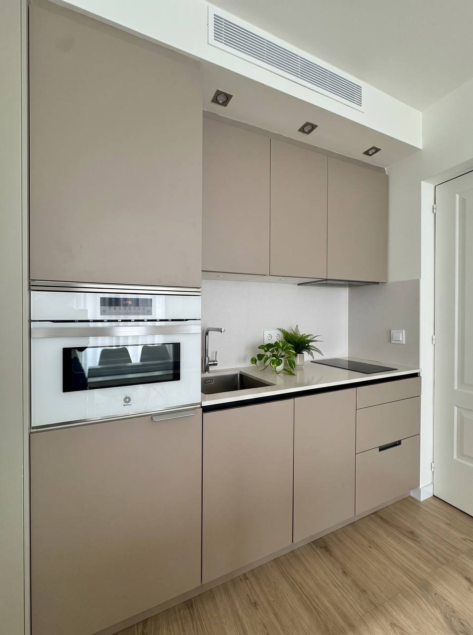 Kitchen with built-in appliances